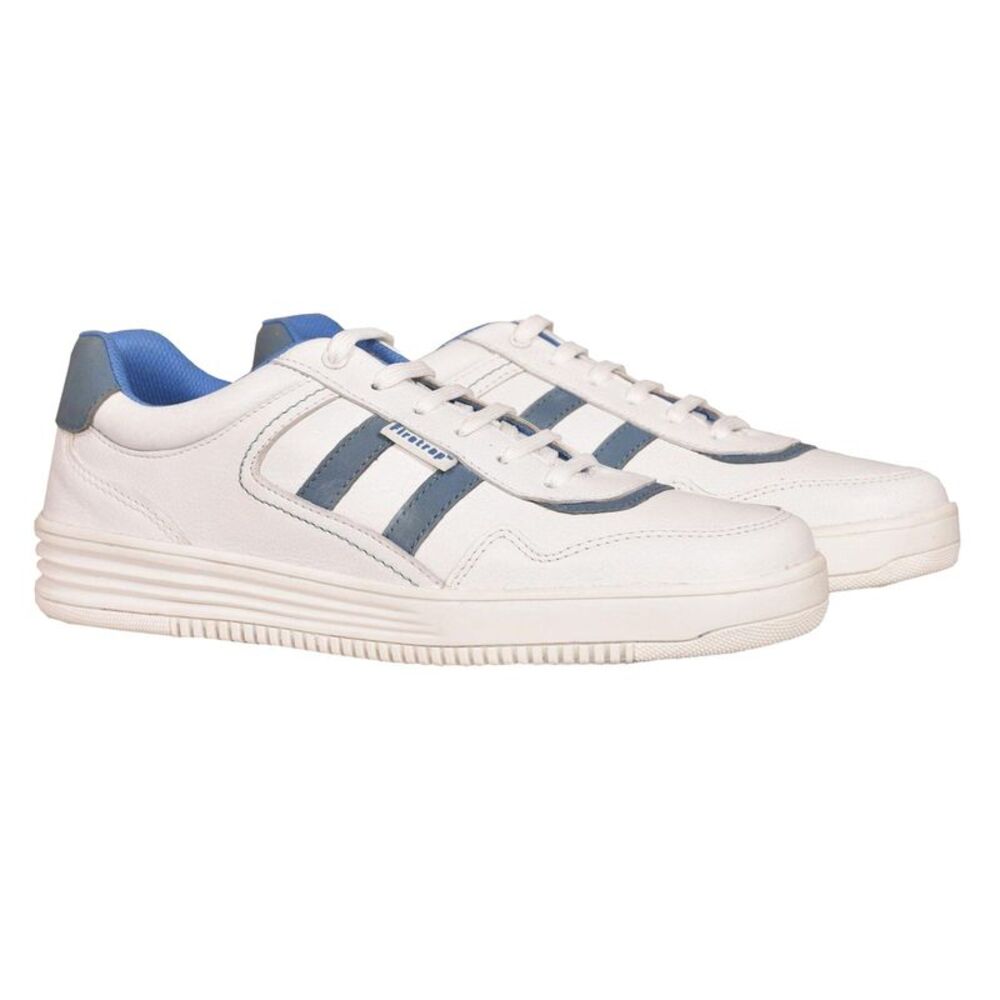 Firetrap Womens/Ladies Leather Skateboarding Flat Skate Shoes / White/Blue